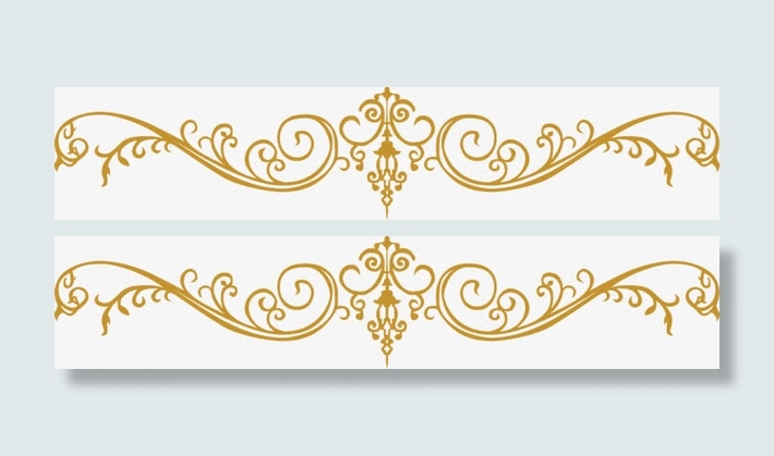 金色花纹边框高贵免抠