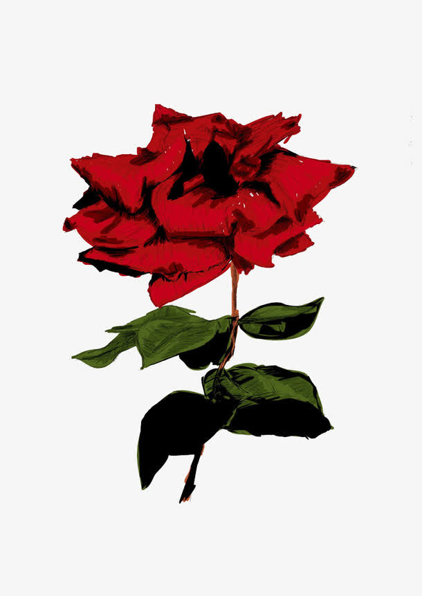 红色鲜花免抠
