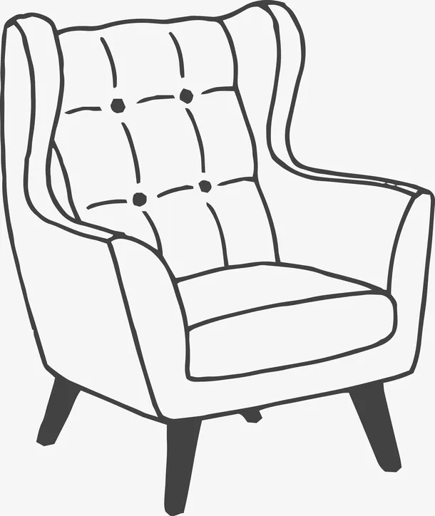 卡通简约简笔画黑白插画小清新免抠