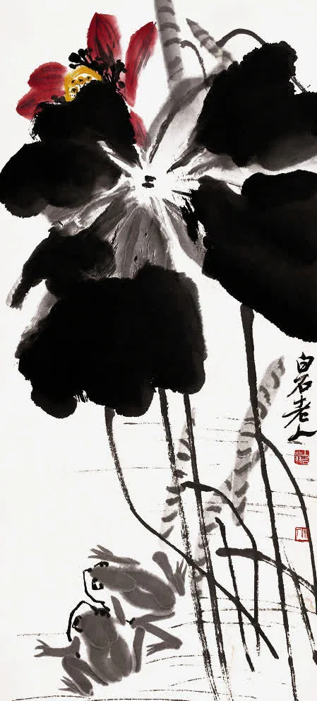齐白石荷塘蛙声免抠