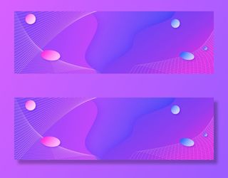 简约紫色渐变banner背景高清