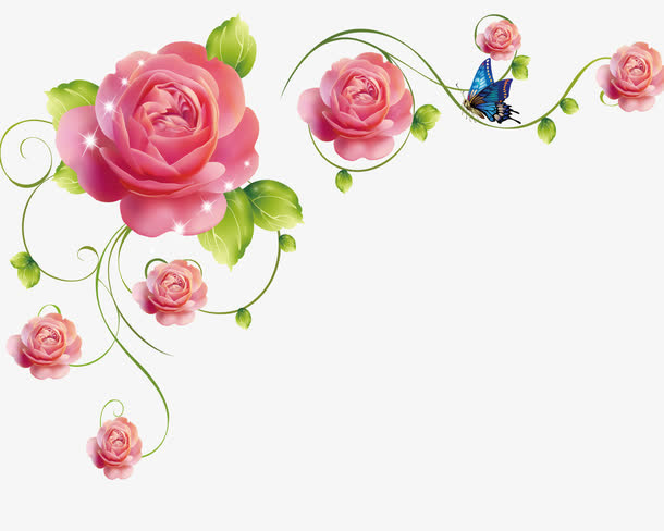 玫瑰花藤免抠