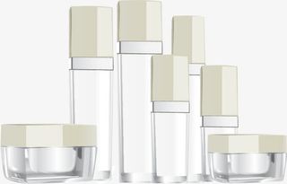 一个系列白色化妆品瓶子矢量效果免抠