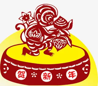 猴年贺新年免抠