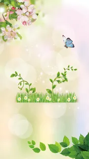 春天促销新品上市H5清新海报背景分层下载高清