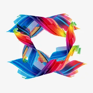 彩色炫彩线条装饰免抠