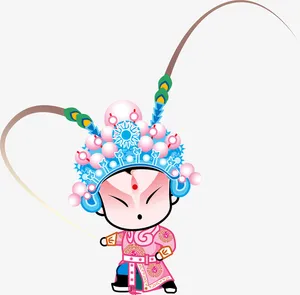 国粹京剧Q版全套PNG动漫武生粉免抠