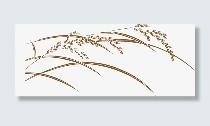 手绘稻米免抠