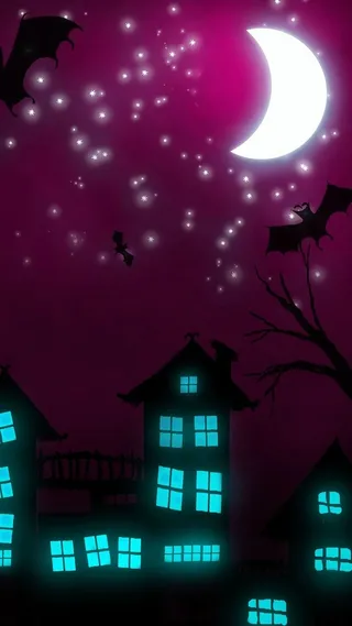 梦幻星空万圣节H5背景高清