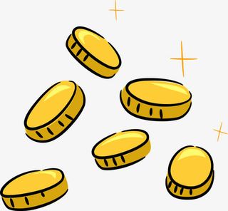 卡通手绘金币免抠