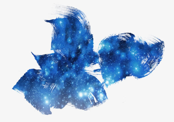 深蓝色泼墨宇宙免抠