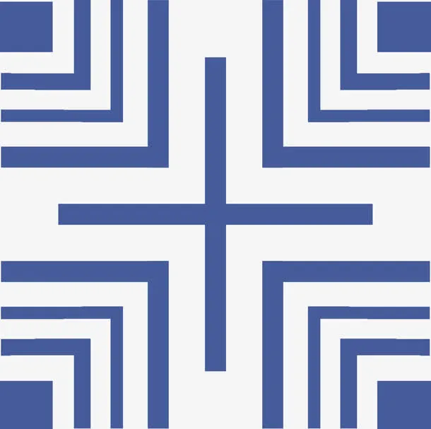 蓝色窗户图案免抠