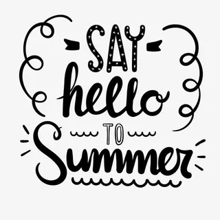 好夏季艺术字矢量素材免抠