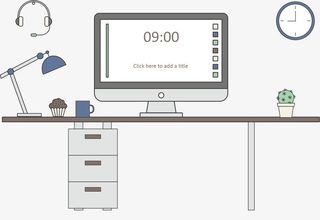 矢量  办公桌  手绘免抠