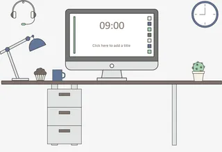 矢量  办公桌  手绘免抠