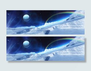 星空彩虹唯美蓝色背景