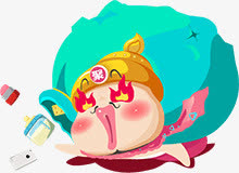 卡通猪促销标签免抠