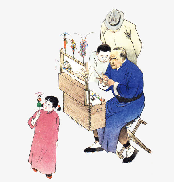 中国民俗捏面人免抠