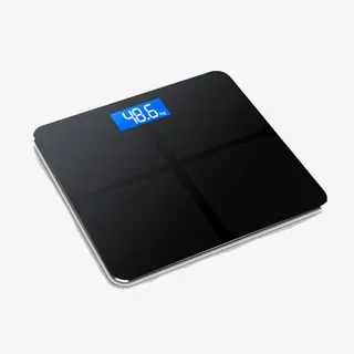 黑色发光显示方形玻璃式体脂称免抠