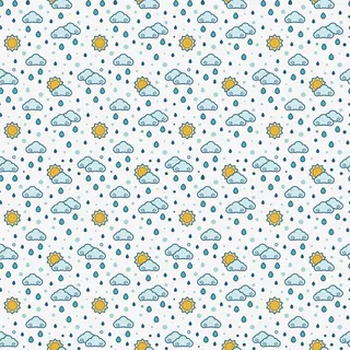 创意云朵太阳雨滴背景矢量图
