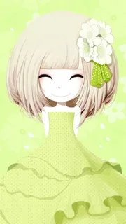 手绘卡通女孩H5背景高清