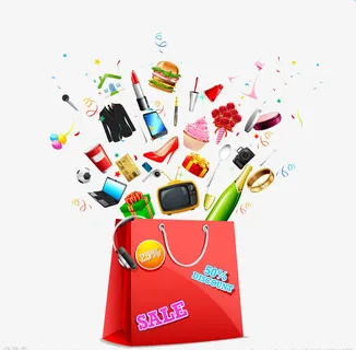 红色购物袋免抠