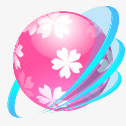 可爱日本樱花透明球体标志图标免抠
