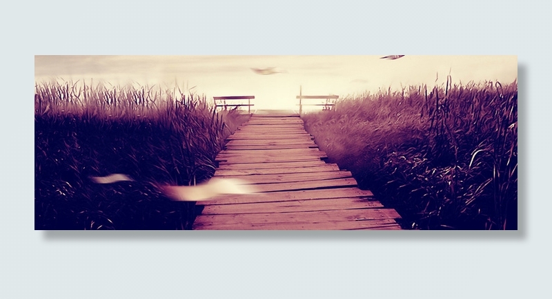 湖边栈道背景高清