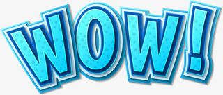 蓝色wow英文免抠