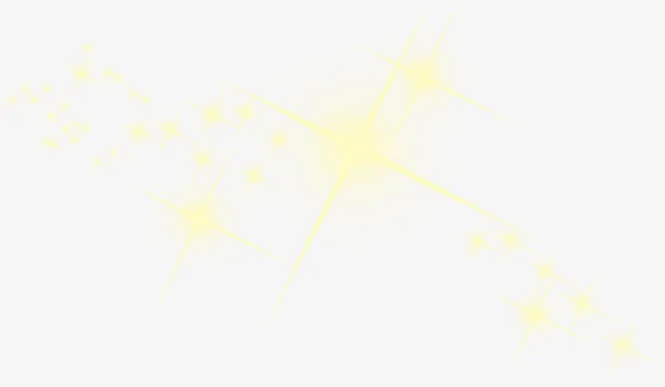 黄色亮光十字星星设计免抠