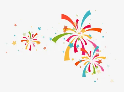 烟花免抠漂浮几何图元素