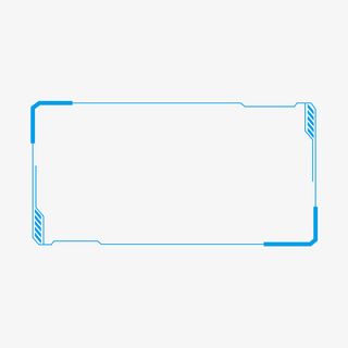 蓝色科技边框免抠