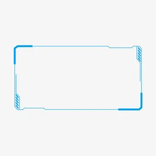 蓝色科技边框免抠