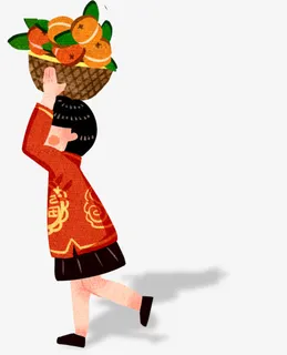 国潮风元素人物节日免抠