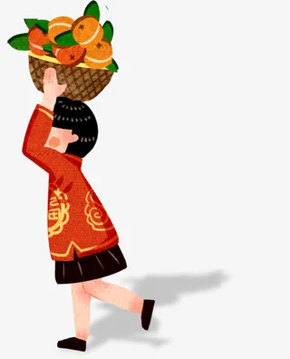 国潮风元素人物节日免抠