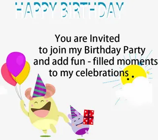 生日宴会邀请卡免抠