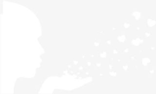 吹动爱心的人剪影白色背景七夕情人节