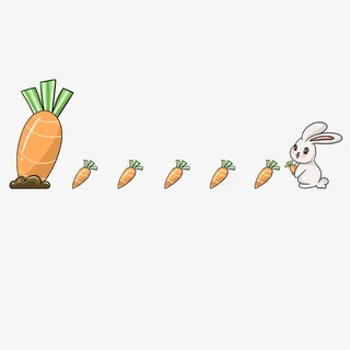 小兔子胡萝卜分割线免抠