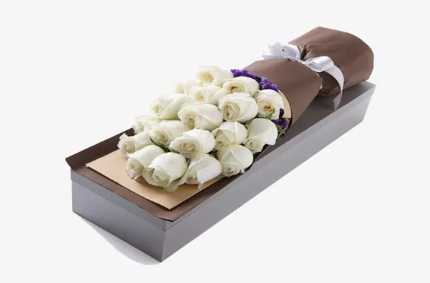 礼物一束白玫瑰花儿免抠