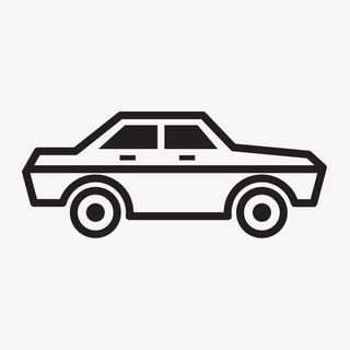 小轿车线条简笔画矢量免抠