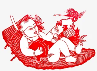 乘凉的小孩免抠