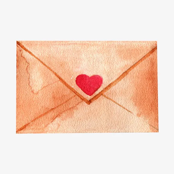 情人节手绘情书装饰免抠