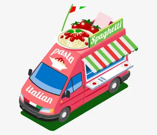 手绘食物便利车免抠图免抠