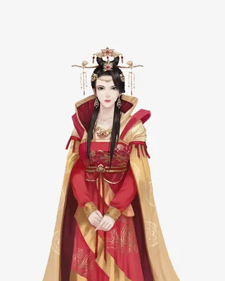 红衣战袍女子免抠