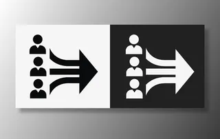 黑白图标指向性指示人物图标免抠