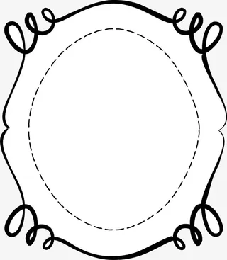 黑色线条框架免抠