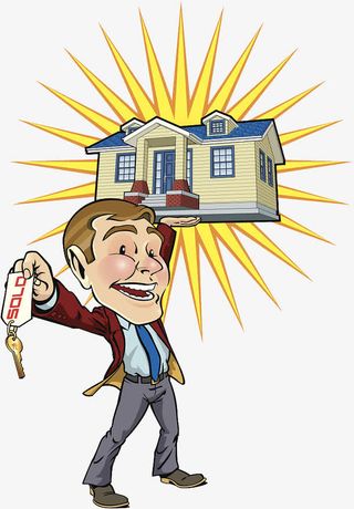 卡通销售房子插图免抠