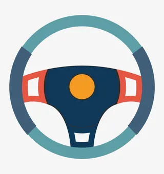 卡通汽车方向盘简图免抠