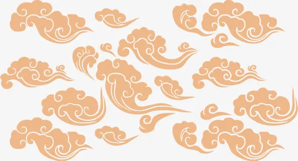 庆元旦新年装饰祥云免抠 庆元旦新年装饰祥云免抠