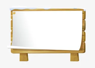 宣传木板白雪冬天免抠